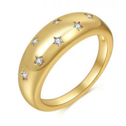Bague anneau or strass diamant forme étoile VQ
