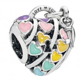 Charm pour bracelet collection coeur amour clef