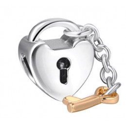 Charm pour bracelet collection coeur amour clef