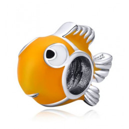 Charm pour bracelet argent poisson orange BS
