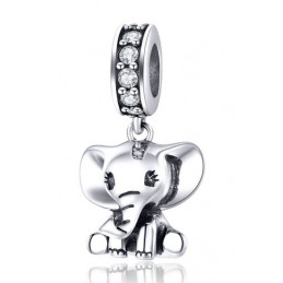 Charm pour bracelet argent petit éléphant assis BS