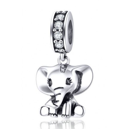 Charm pour bracelet argent petit éléphant assis