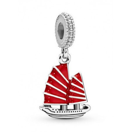 Charm pour bracelet voilier rouge bateau