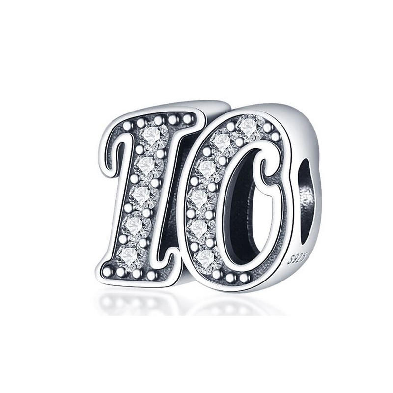 Charm pour bracelet age anniversaire 10 ans