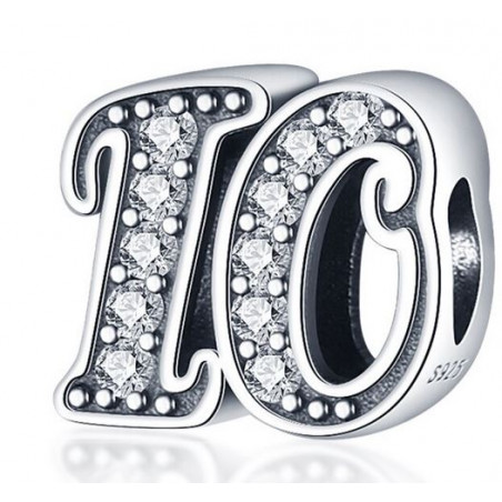 Charm pour bracelet age anniversaire 10 ans
