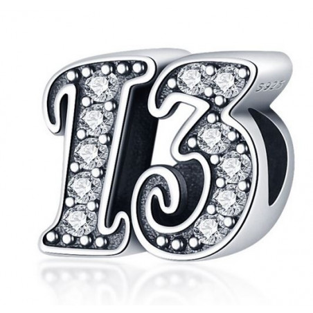 Charm pour bracelet age anniversaire 13 ans