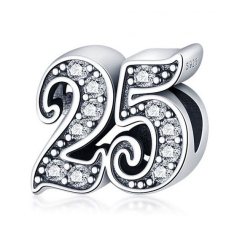 Charm bijoux bracelet age anniversaire 25 ans