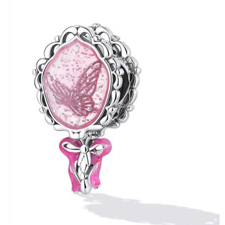 Charm bijoux bracelet mirroir de princesse rose noeud WS