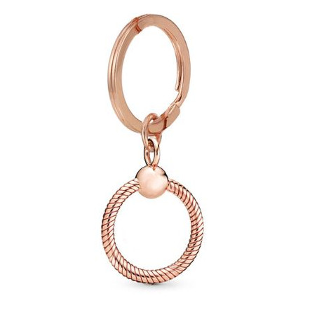 Porte clés pour bijoux charm or rose anneau