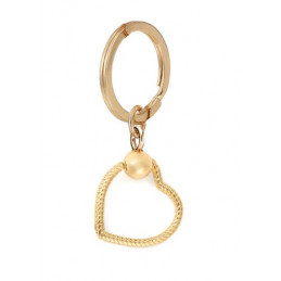 Porte clés pour bijoux charm or anneau boule coeur