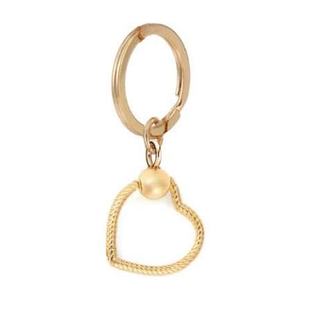 Porte clés pour bijoux charm or anneau boule coeur