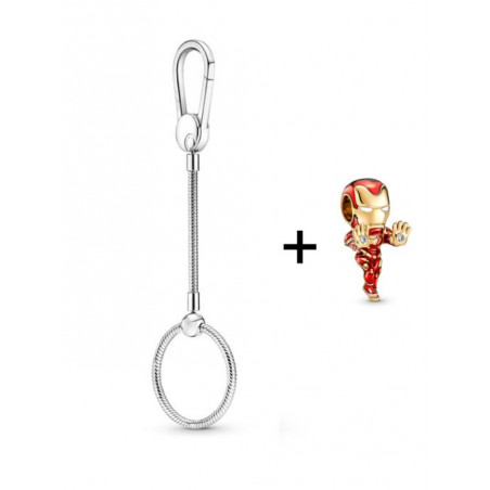 Porte clés avec charm mousqueton long marvel Iron man
