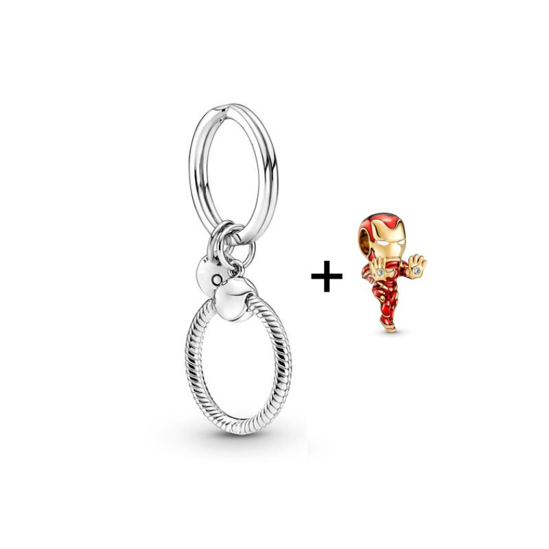 Porte clés avec charm mousqueton anneau marvel Iron man