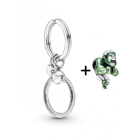 Porte clés avec charm anneau marvel Hulk