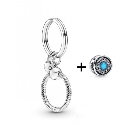 Porte clés avec charm mousqueton anneau marvel Iron man réacteur arc