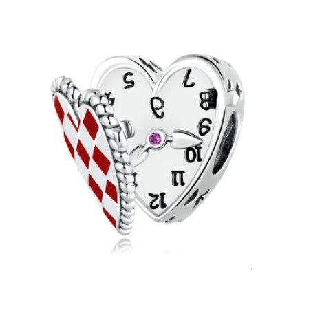 Charm bijoux bracelet Collection alice horloge coeur WS