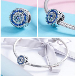 Charm pour bracelet séparateur pierre bleue turquoise