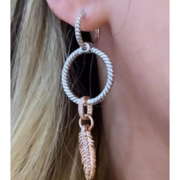 Boucles d'oreilles charm double anneau argent
