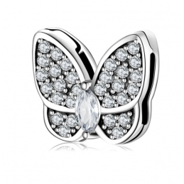 Charm bracelet papillon strass diamant compatible réflexion
