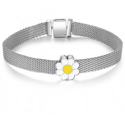 bracelet plat argent fleur...