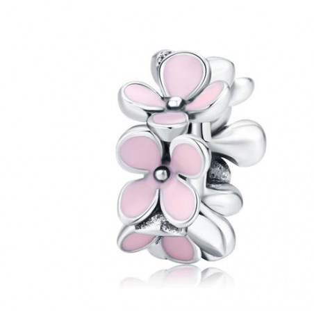 Charm bijou pour bracelet collier de fleurs rose
