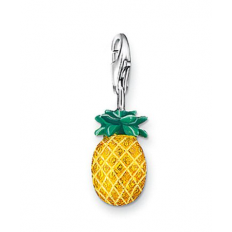 Charm compatible bracelet thomas sabo ananas jaune et vert pendentif argent