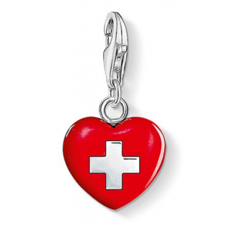 Charm compatible bracelet thomas sabo coeur rouge infirmière soignante pendentif argent