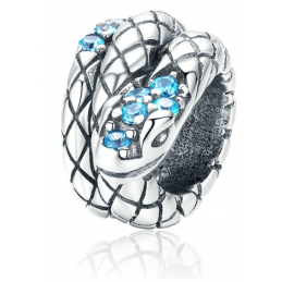 Charm pour bracelet argent Serpent pierre bleu WS
