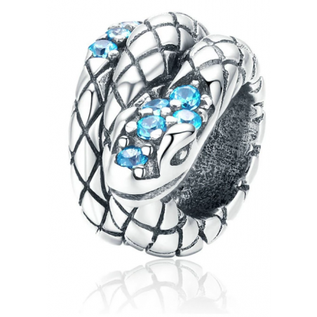Charm pour bracelet Serpent pierre bleu
