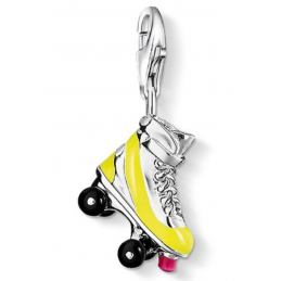 Charm compatible bracelet thomas sabo roller patin à roulettes jaunes pendentif argent