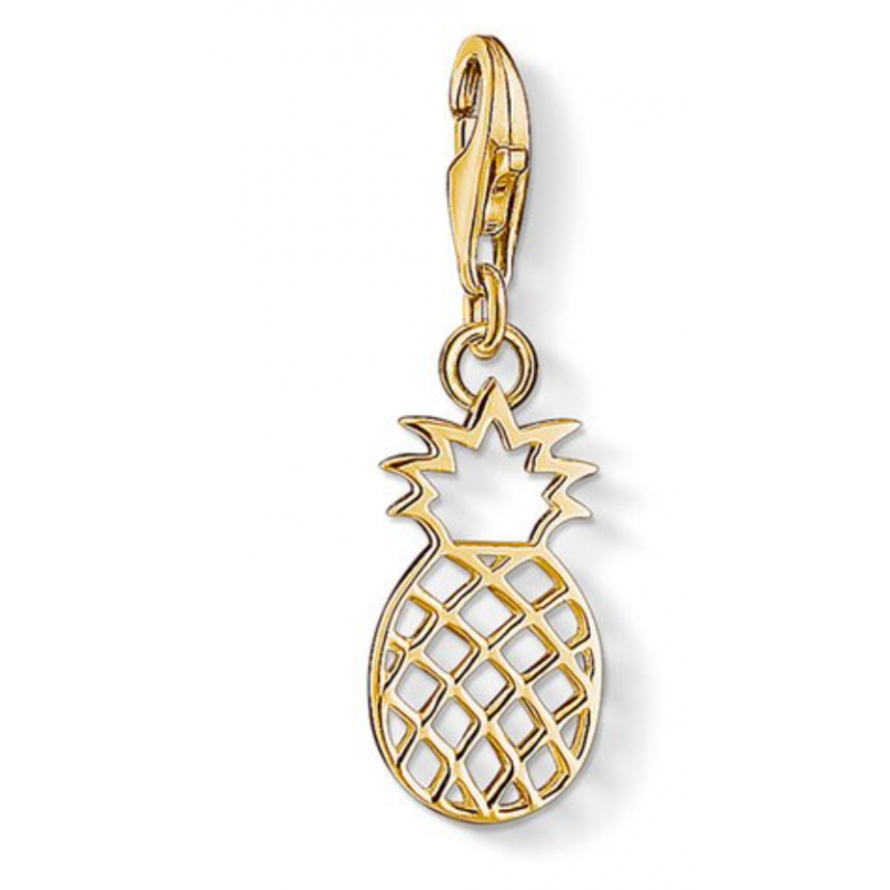 Charm compatible bracelet thomas sabo fruit ananas doré pendentif or