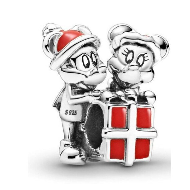 Charm bijou pour bracelet mickey minnie cadeau noel argent