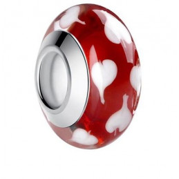 Charm murano pour bracelet séparateur fleur coeur transparent
