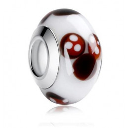 Charm murano pour bracelet séparateur fleur coeur transparent