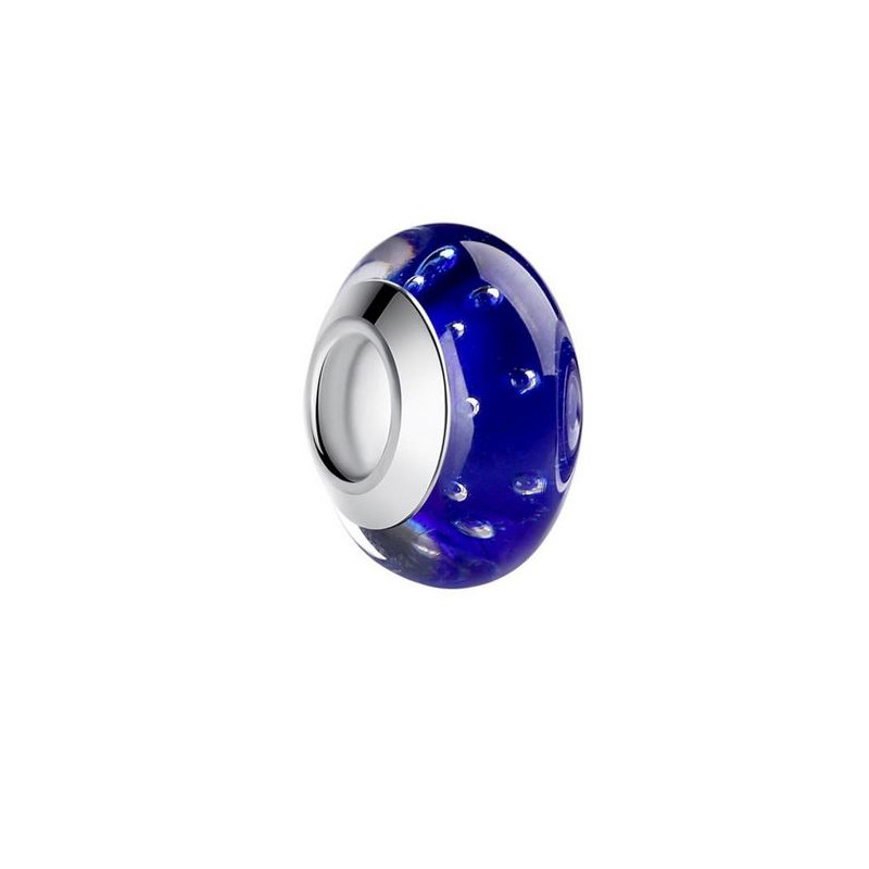 Charm murano pour bracelet séparateur fleur coeur transparent