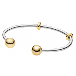 bracelet pour charm argent jonc et arrêt dévissable or