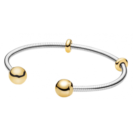 bracelet pour charm argent jonc et arrêt dévissable or
