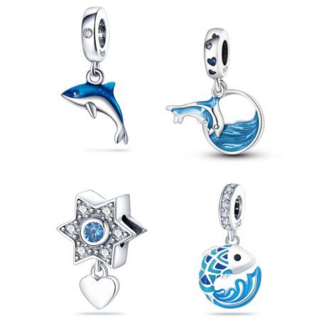 Charm pour bracelet collection mer dauphin étoile