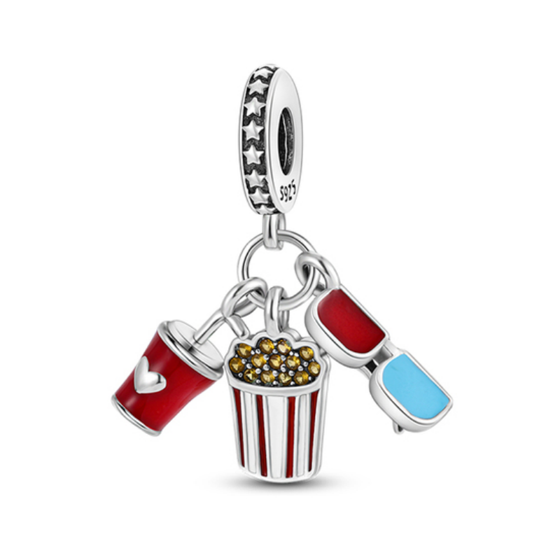 Charm pour bracelet cinéma popcorn film