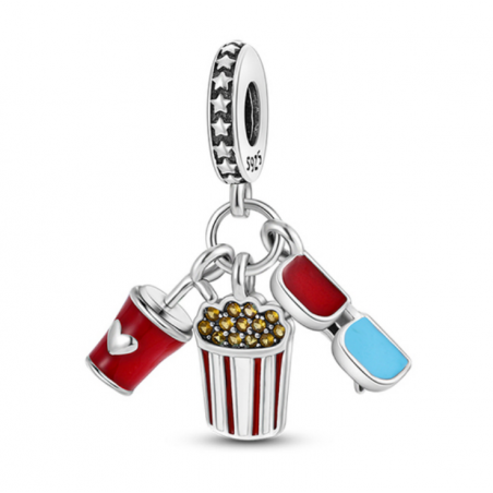 Charm pour bracelet cinéma popcorn film
