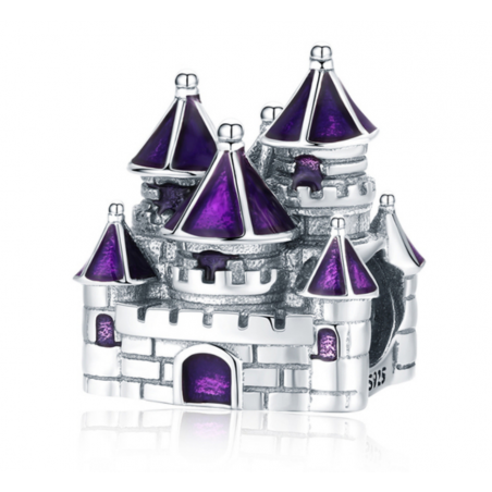 Charm pour bracelet chateau de princesse violet