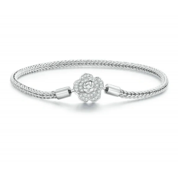 bracelet pour charm fleur diamant tréssé