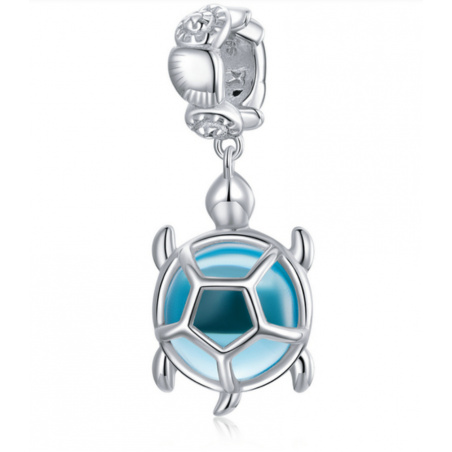 Charm pour bracelet tortue coquillage turquoise