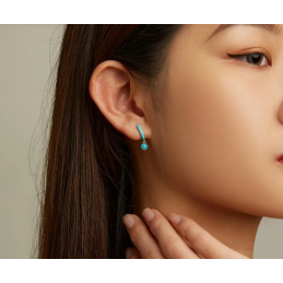 boucles d'oreilles clip turquoise perle