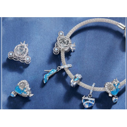 Charm bijou pour bracelet pantoufle de verre cendrillon
