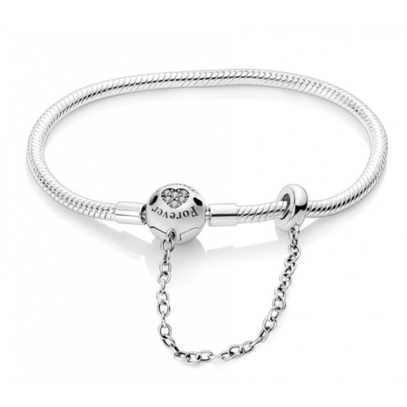 bracelet pour charm coeur forever avec charm chaine