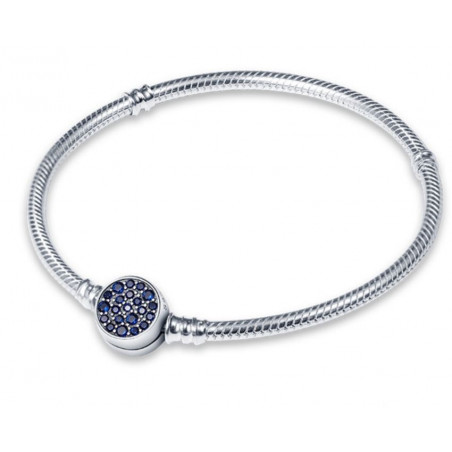 bracelet pour charm argent cercle pierre bleu