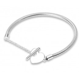 bracelet pour charm coeur fermeture tige