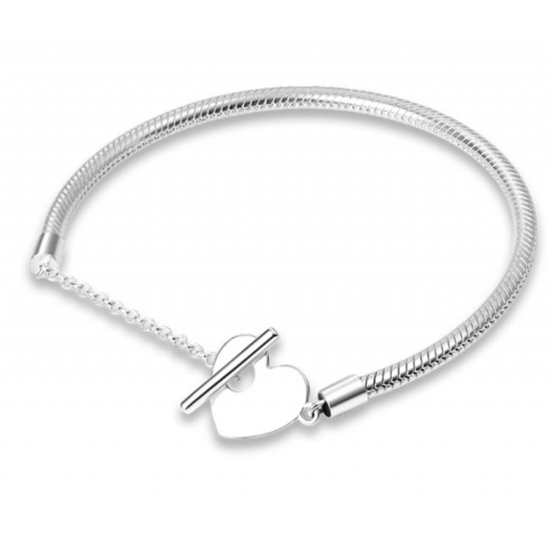bracelet pour charm coeur fermeture tige