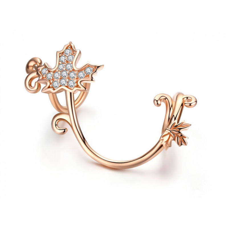 Charm bijoux pour bracelet longue branche feuille d'érable strass diamant